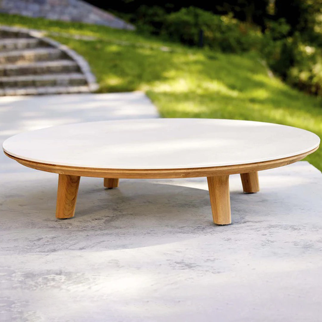 Premium Round Outdoor Coffee Table - Weather-Resistant Patio Furniture for Garden, Poolside & Backyard Relaxation