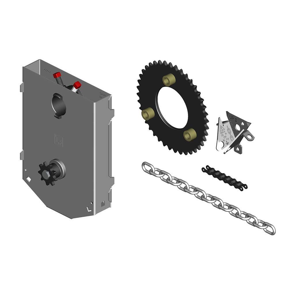 4.5:1 JR Hoist Rolling Sheet Door with 41A40 3 Inch ID Sprocket - Heavy Duty Garage & Industrial Door Opener for Warehouses, Workshops, and Commercial Spaces