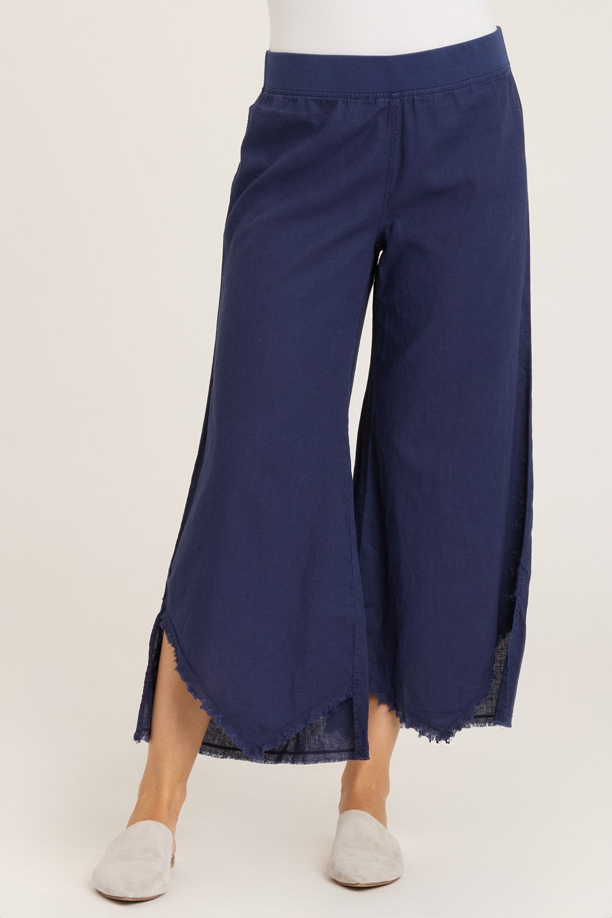 Stylish Asymmetric Wide Leg Pants for Women - High Waisted Flowy Trousers with Side Slits | Perfect for Office, Casual Outfits & Special Occasions