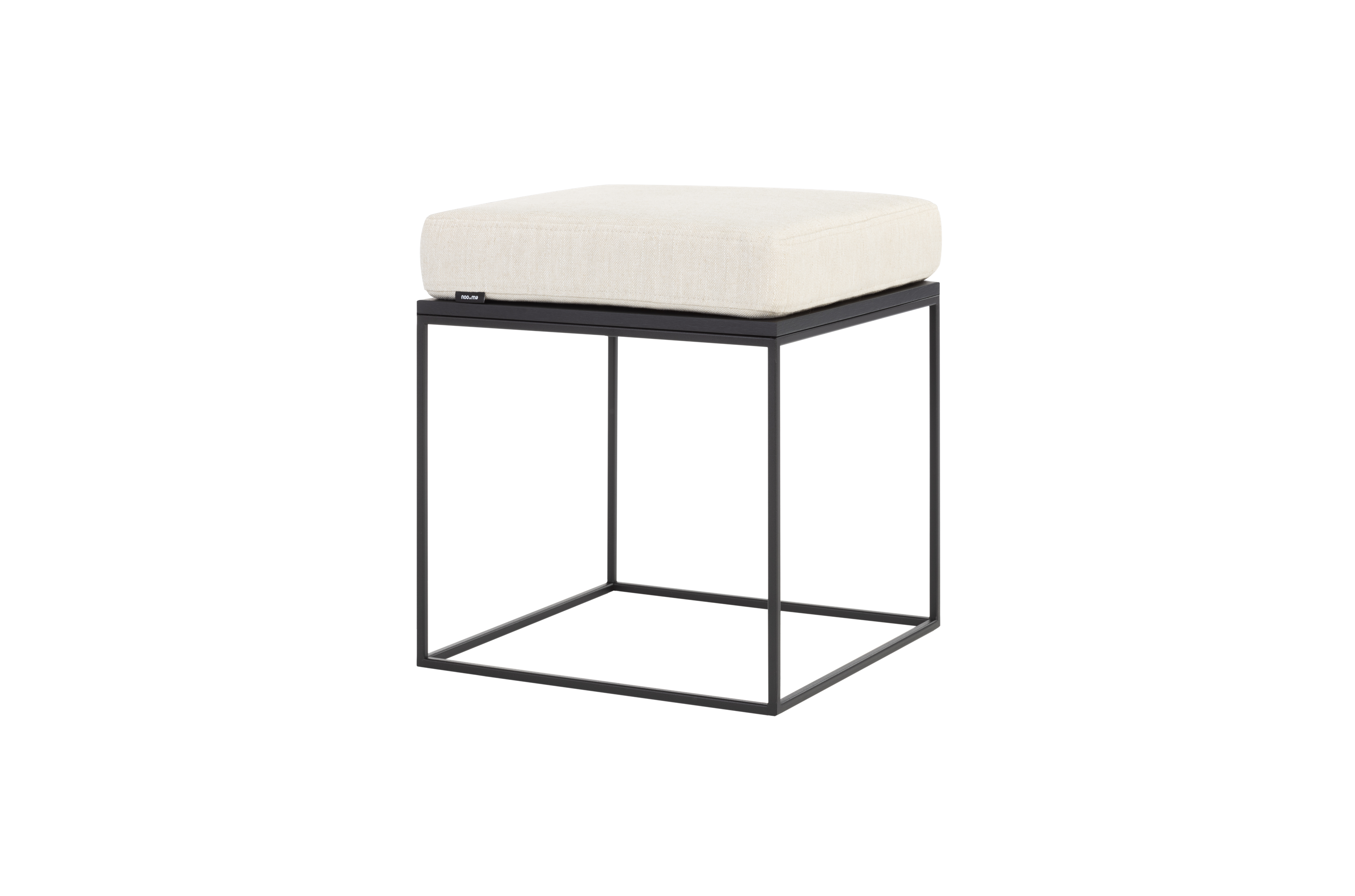 Feo Pouf Ottoman - Black Dune Color, Modern Round Footstool for Living Room, Bedroom & Office - Perfect for Extra Seating, Footrest or Decorative Accent