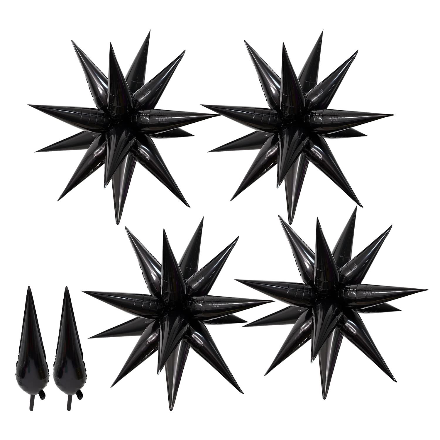 Maylai 50 PCS 40 Inch Large Black Star Balloons - Metallic Foil Starburst Balloons for Birthday, Christmas, Party Decorations - Perfect for Ceiling Displays, Photo Backdrops, and Event Centerpieces