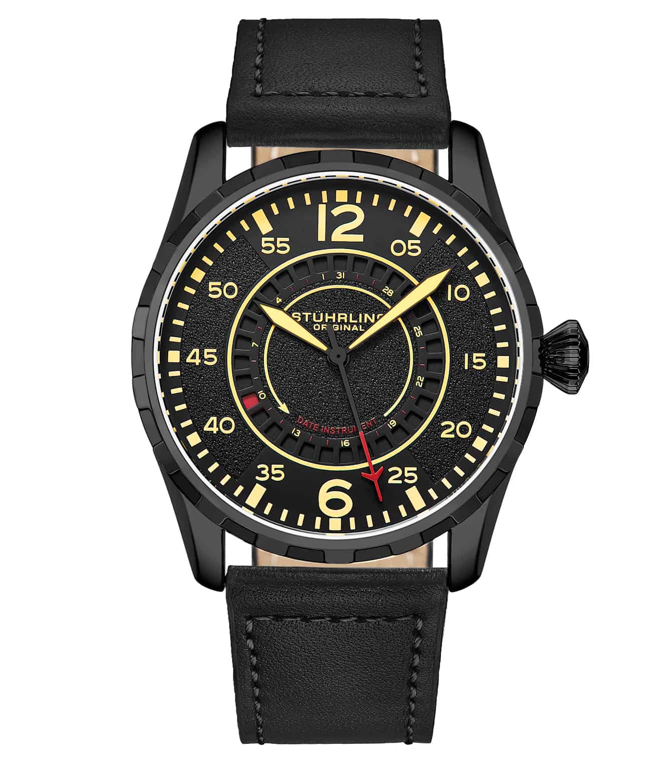 4002 Quartz 44mm Aviator Watch for Men - Classic Pilot Style with Date Window - Perfect for Aviation Enthusiasts, Business Professionals & Everyday Wear