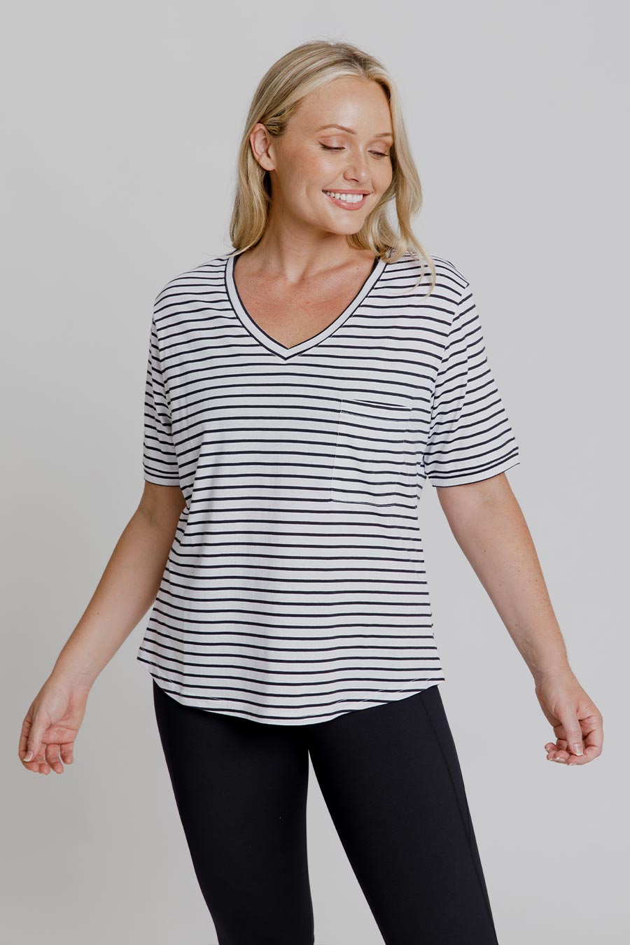 Men's Black Stripe Pocket T-Shirt - Comfortable Casual Tee for Everyday Wear | Perfect for Outings, Work & Relaxation