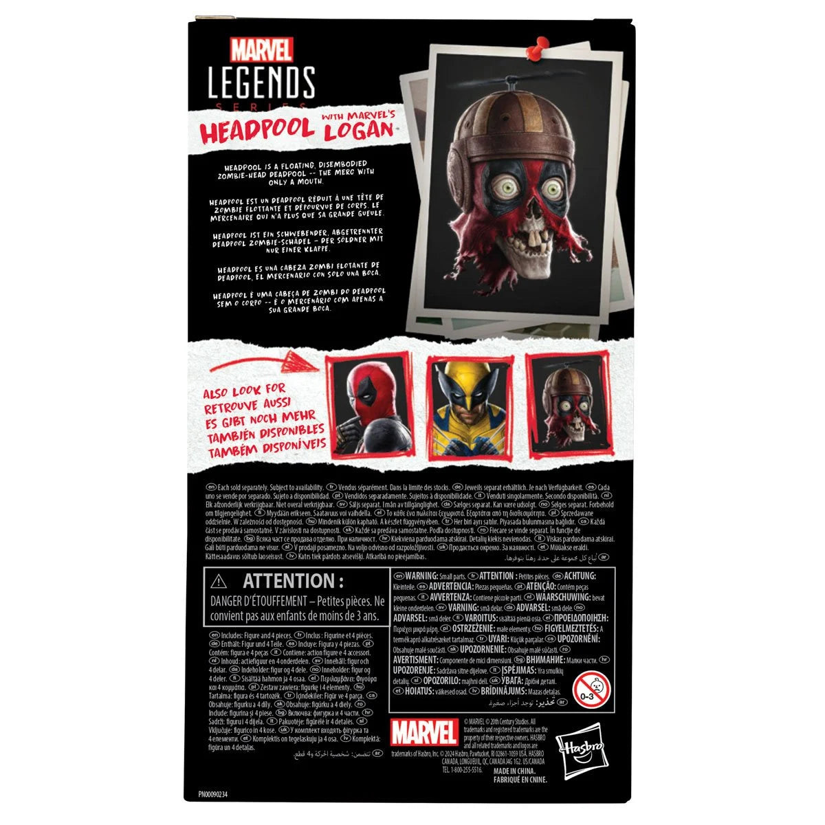 Deadpool & Wolverine Marvel Legends Action Figure - Headpool with Logan - Collectible Toy for Fans, Superhero Display & Gift Idea