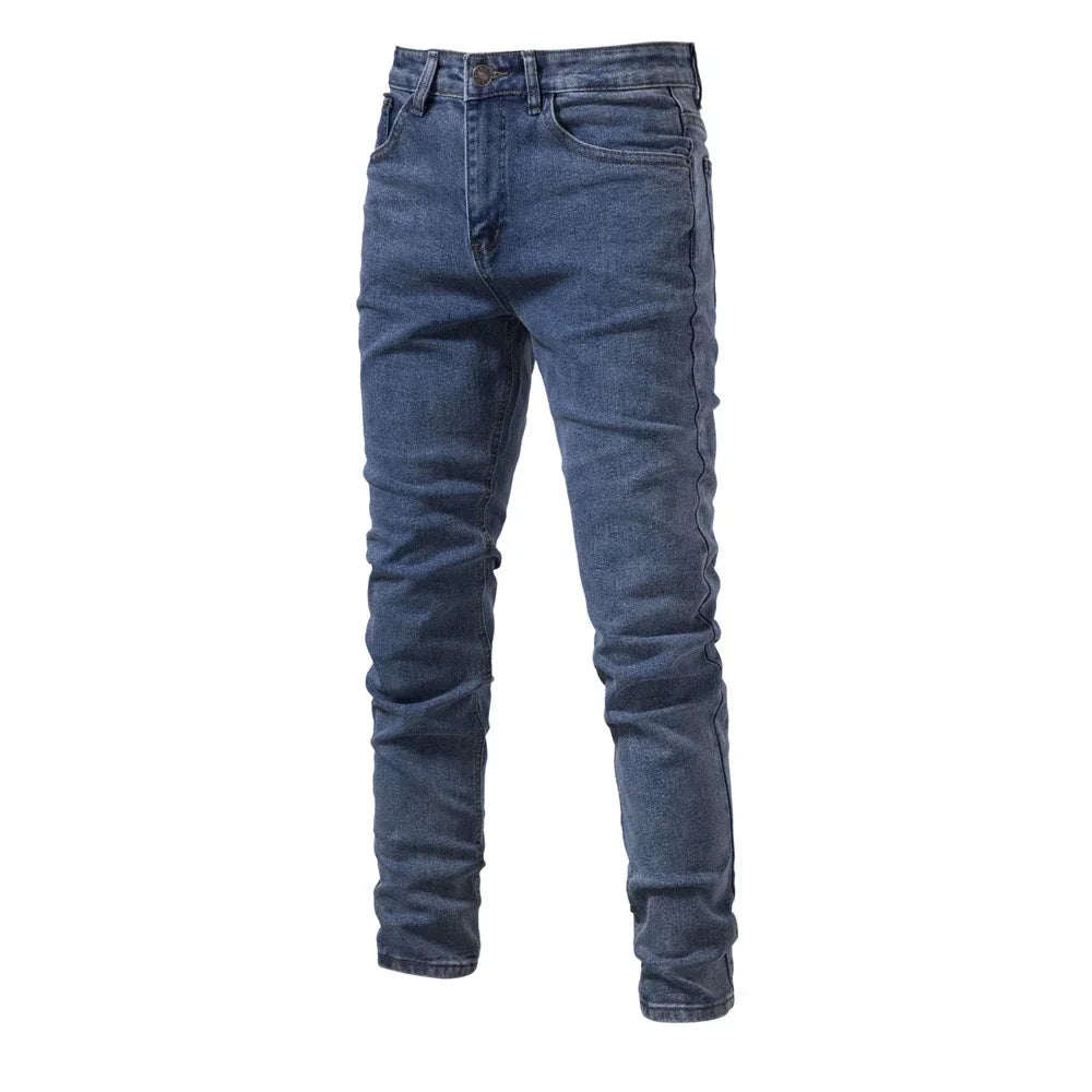 Men's Slim Fit Straight Denim Jeans - Autumn Cotton Business Casual Pants | Comfortable & Durable for Office, Dating & Daily Wear