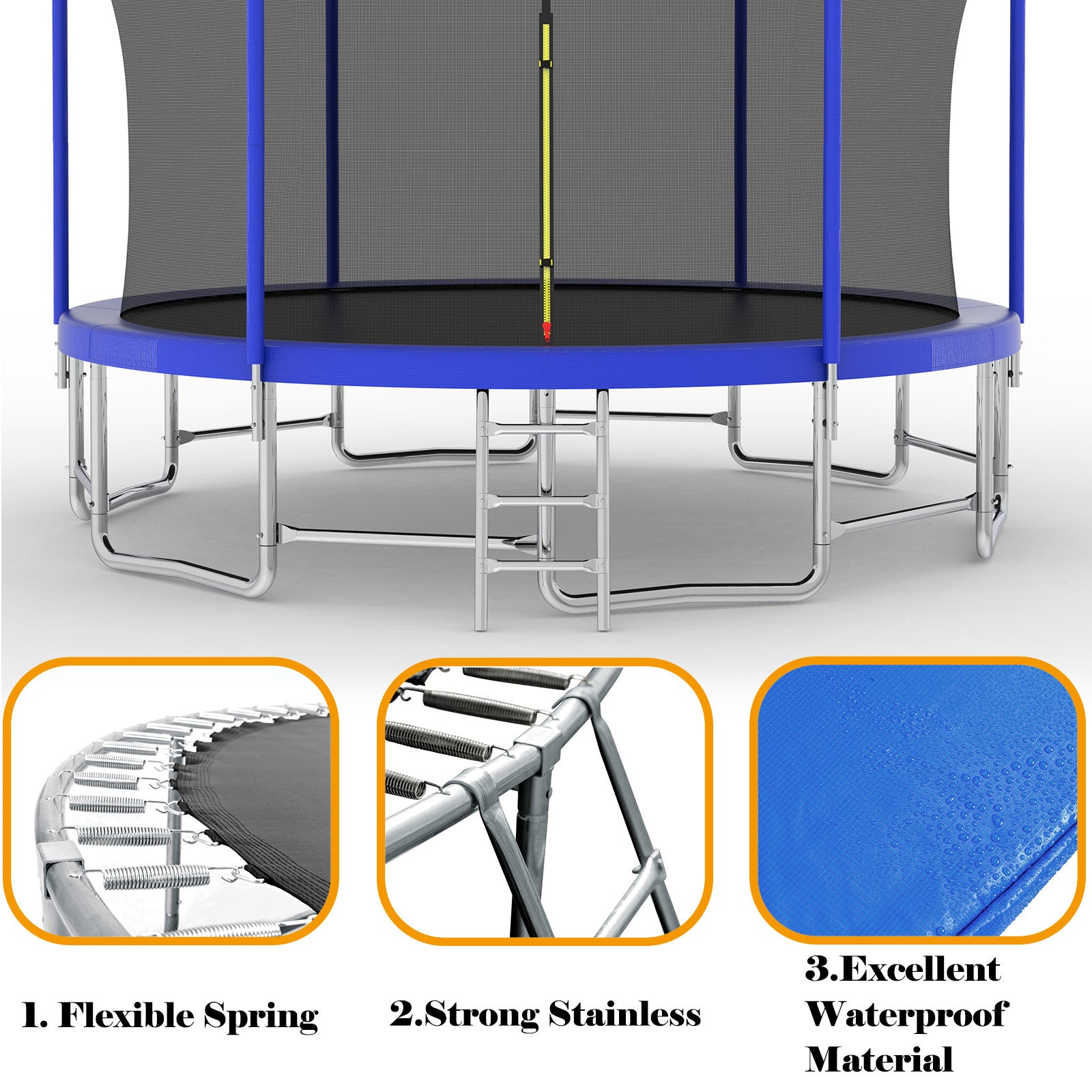15FT Large Outdoor Trampoline for Kids with Safety Enclosure Net - Perfect for Backyard Play, Exercise & Family Fun