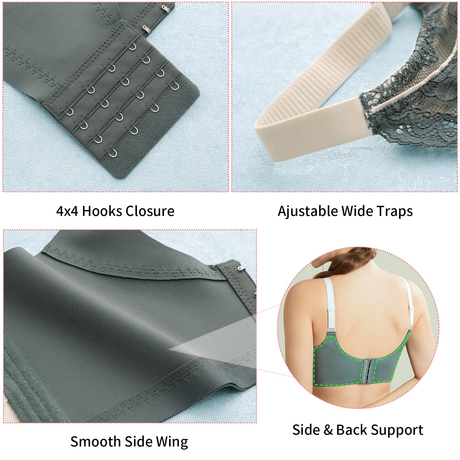 Baetty Wireless Bras for Women - No Underwire, Unpadded Full Coverage Comfort Bra - Perfect for Everyday Wear, Yoga & Lounge