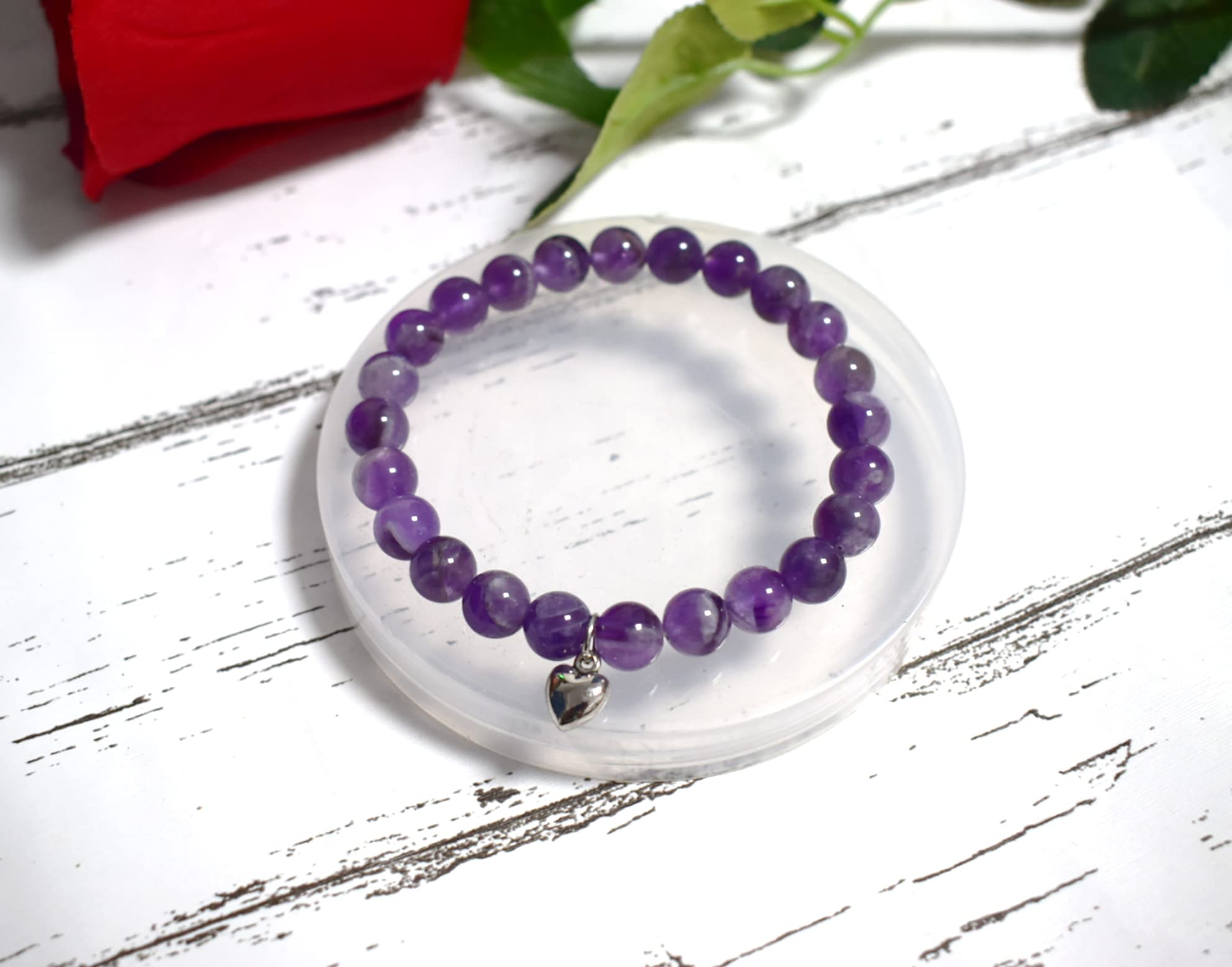 Natural Stone Friendship Bracelet for Women - Best Friend Birthday Gift, Sister-in-Law Present, Purple Beaded Jewelry for Unbiological Sisters | Perfect for Anniversaries, Galentine's Day & Special Occasions
