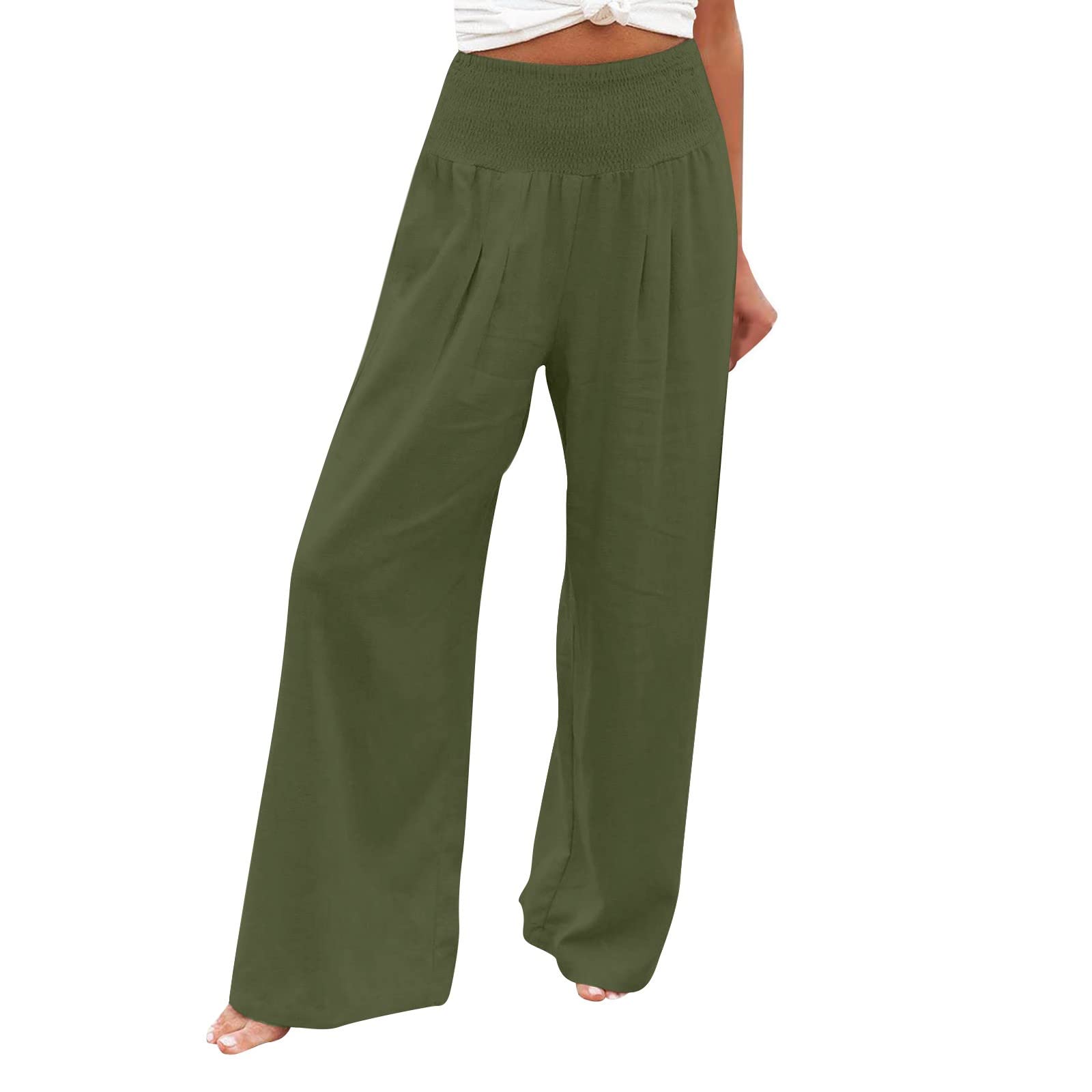 Women's Linen Shorts & Hippie Trousers - Breathable Summer Jumpsuits, Swim & Cycling Shorts with Pockets for Girls Age 11-12 | Anti-Chafing Camouflage Design for Beach, Yoga & Outdoor Activities