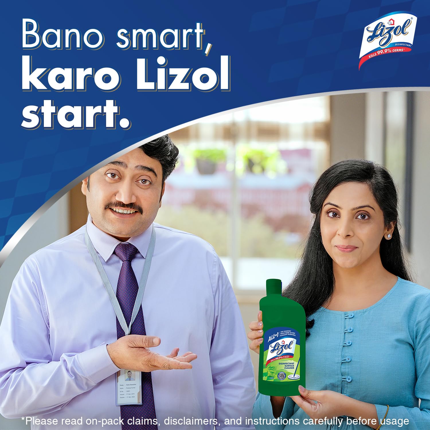 Lizol Disinfectant Surface & Floor Cleaner Liquid with Neem Extract - 500ml | Kills 99.9% Germs & Bacteria | All-Purpose Floor Mop Cleaner | Safe for Tile, Wood & Marble Floors | Ideal for Homes, Hospitals & Offices | India's #1 Disinfectant Cleaner