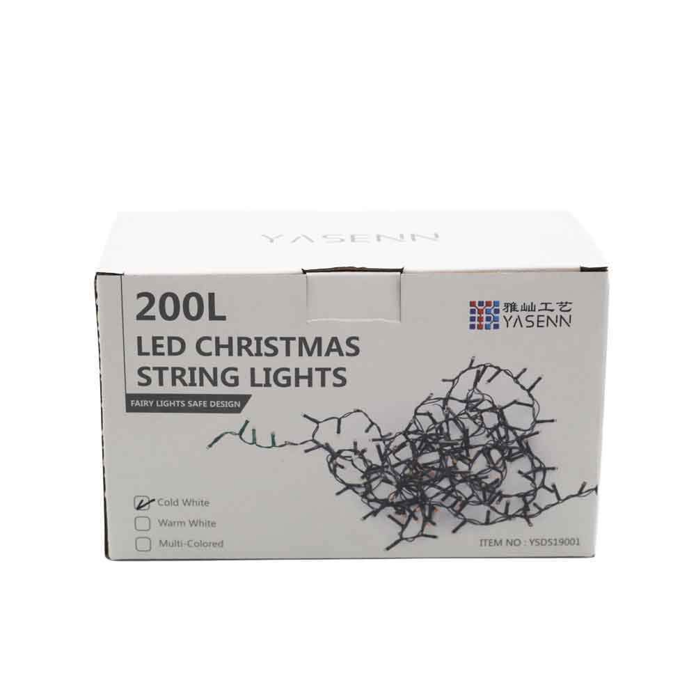YASENN 200LED 66Ft Connectable Christmas String Lights - 8 Lighting Modes with Timer, Plug in Fairy Lights for Garden, Tree, Patio, Porch Decor (Cool White) | Perfect for Holiday, Wedding, Party & Outdoor Lighting