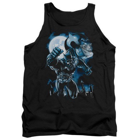 Batman Moonlight Bat Graphic Adult Tank Top - Black, Small - Casual Wear, Cosplay & Superhero Fan Apparel