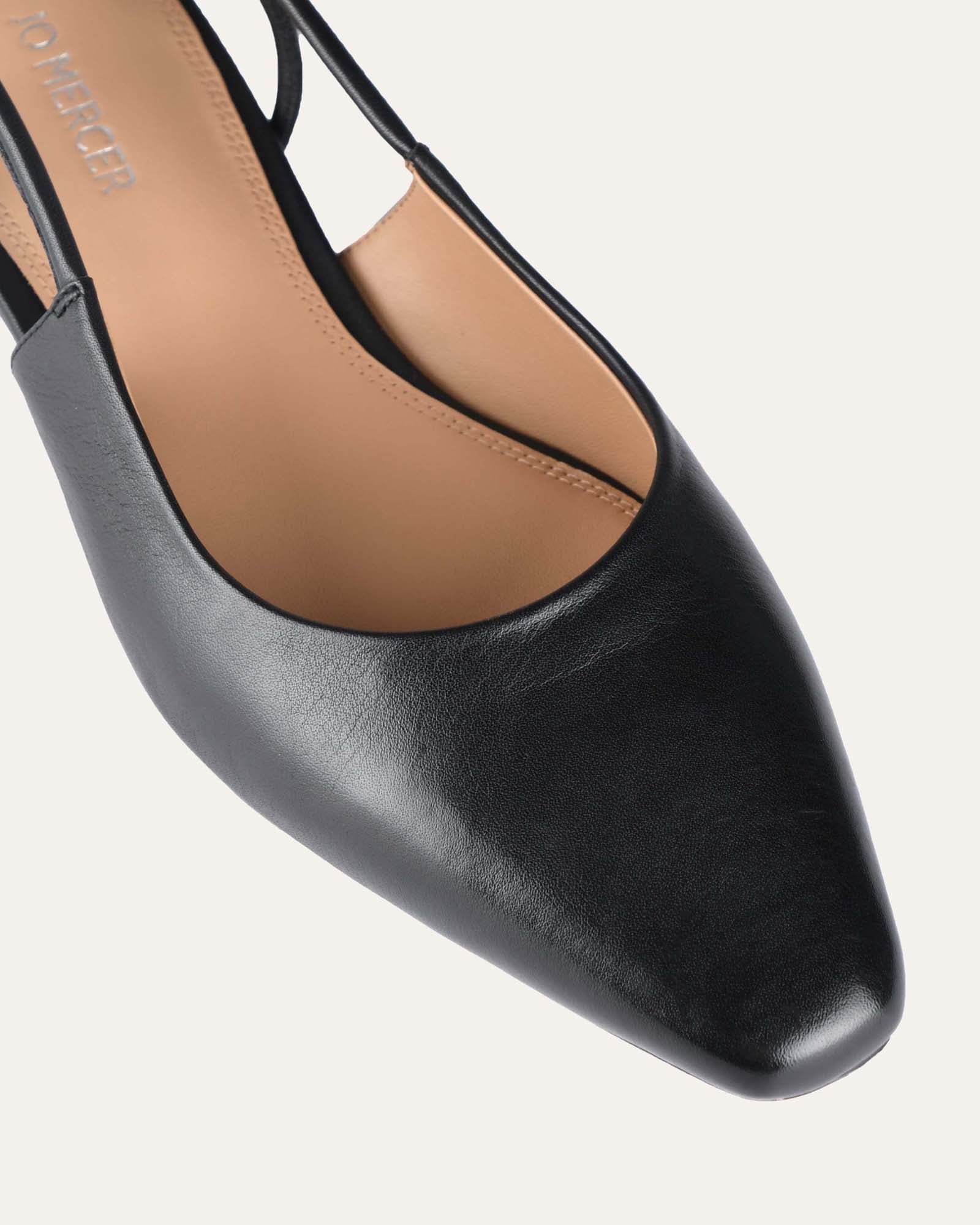 Larissa Black Leather Flats - Comfortable Women's Dress Shoes for Office, Wedding & Formal Occasions