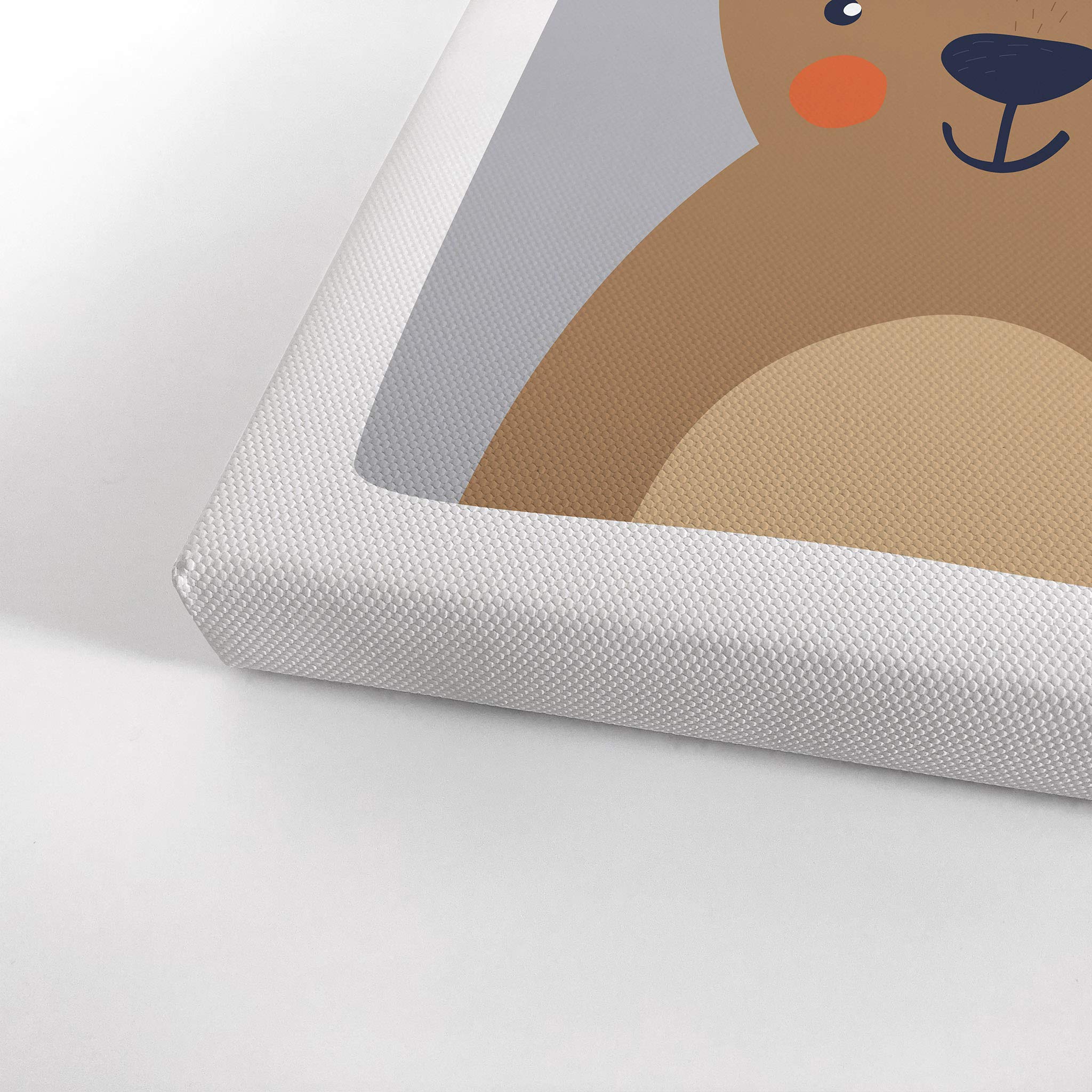 Cute Deer Blue Background Canvas Print - Kids Room Decor, Nursery Wall Art, Ready to Hang (22x15 inches) | Made in USA | Perfect for Baby Rooms, Playrooms & Children's Bedrooms