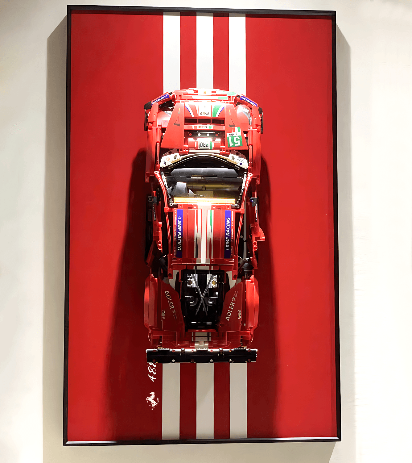 LEGO Ferrari 488 GTE Wall Display Frame - Premium Showcase for 42125 Model Car | Perfect for Home Decor, Office Display & LEGO Collector Showcase