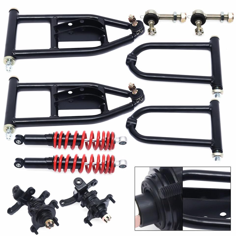 High-Quality DIY Go Kart Frame Kit with Upper & Lower Swingarm & Suspension Shock - 340mm - Perfect for Electric ATV, Quad Bike, and Off-Road Buggy Builds - Ideal for Racing, Off-Roading, and Custom Kart Projects