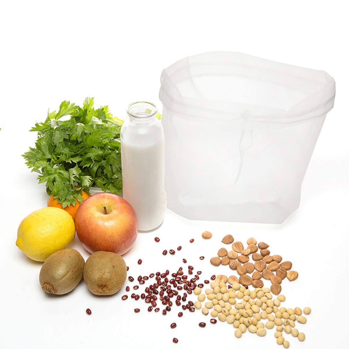 DOITOOL Reusable Mesh Brewing Bag - Yogurt Strainer, Cold Brew Filter, Tea Infuser, Soy Milk Cloth - Food Grade Kitchen Strainer Bag (White) - Perfect for Home Brewing, Cheese Making & Nut Milk Preparation