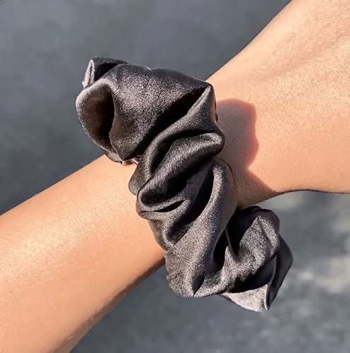 AP SALES 100% Grade A Mulberry Silk Scrunchies - Soft No Crease Hair Ties for Women, Satin Fabric Hair Bands (Pack of 4, Rose Gold) | Perfect for Workouts, Office & Everyday Use