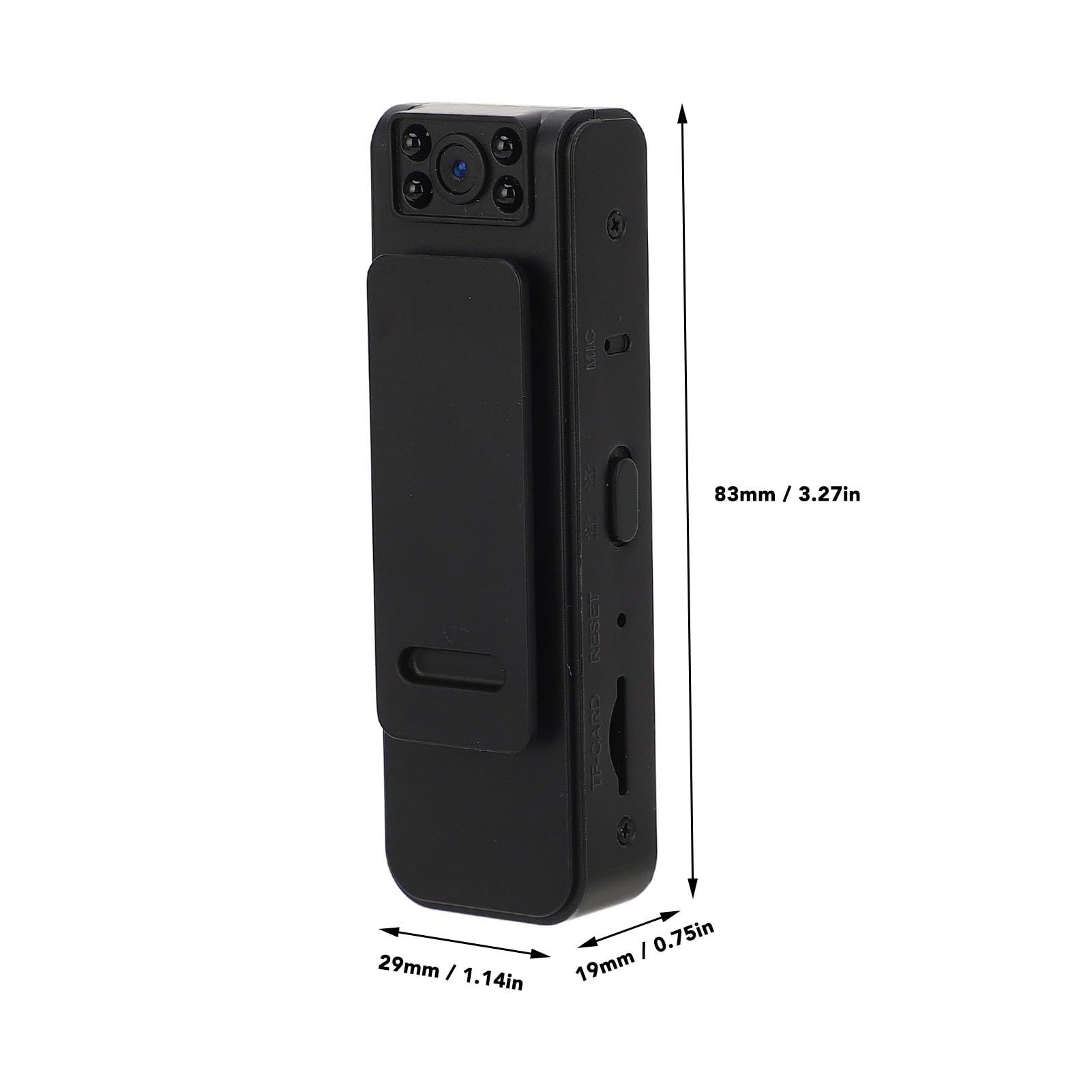 ZJchao 1080P HD Body Camera with Wide Angle Lens - 2 Hour Recording, WiFi Mobile Viewing, USB Rechargeable, Night Vision for Outdoor Sports & Security - 180° Rotatable Lens for Cycling, Hiking, Police Work & Home Surveillance