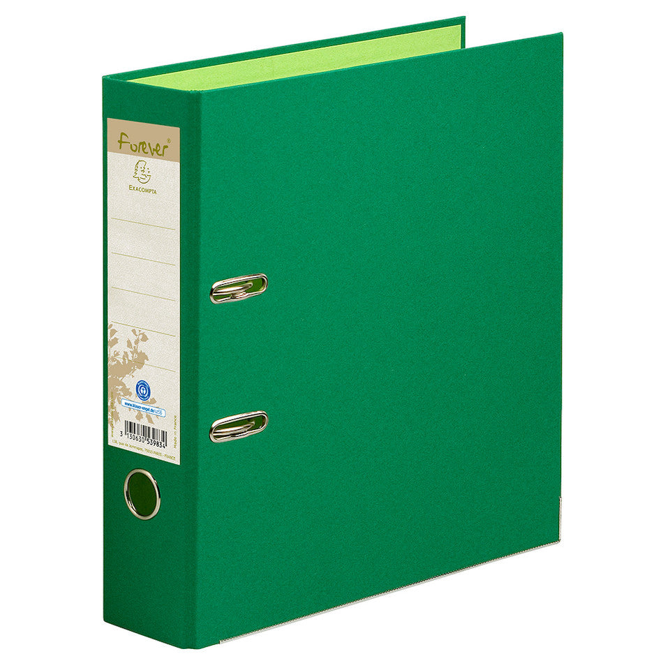 Exacompta Forever Prem'Touch Lever Arch Folder A4 Green - Durable File Organizer for Office, School & Home Use - Perfect for Documents, Reports & Projects