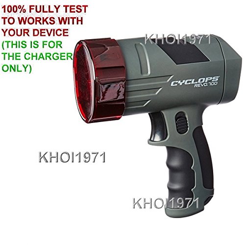 Cyclops REVO 700 Handheld Spotlight Charger - CAR Power Adapter & AC Charging Cord for CYC-X700SLA - Perfect for Outdoor Adventures, Camping, Emergency Lighting & Nighttime Security