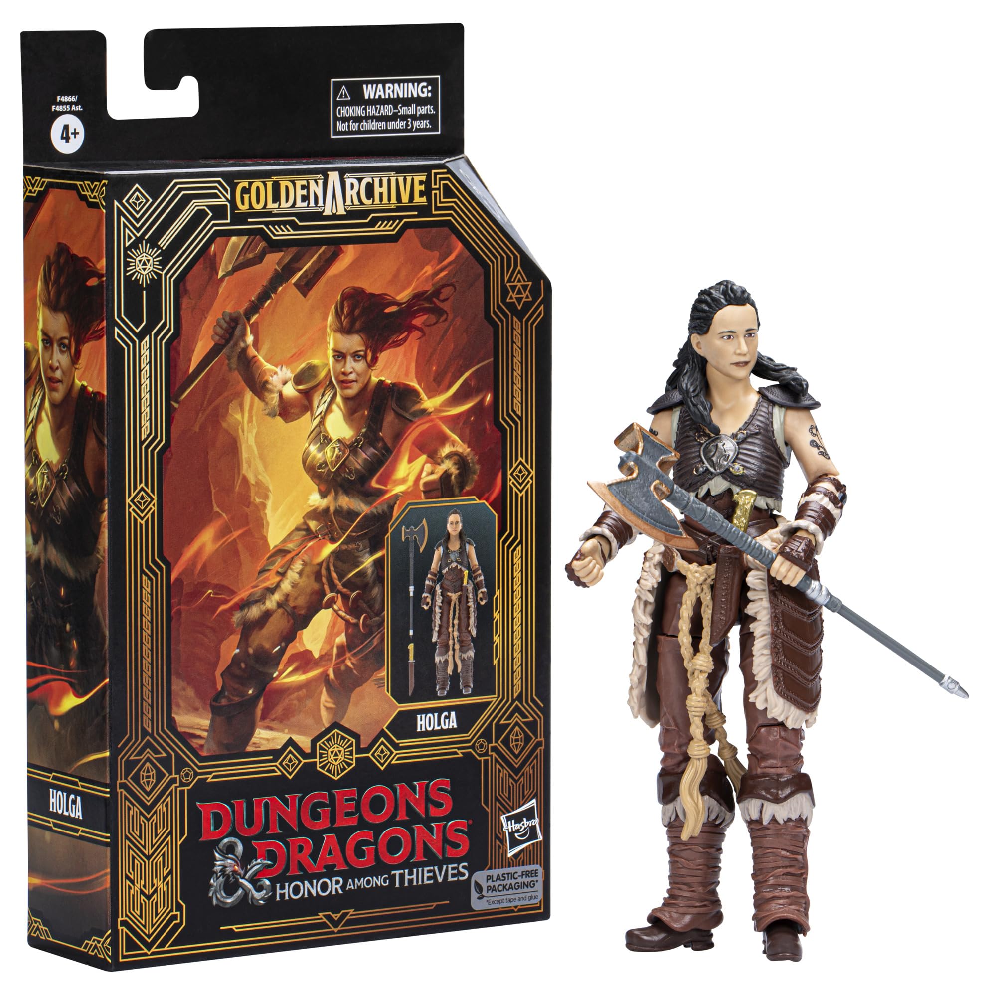 Dungeons and Dragons: Honor Among Thieves - Holga the Barbarian 6-Inch Action Figure Collectible | Golden Archive Series | Perfect for D&D Fans, Collectors & Tabletop RPG Game Displays
