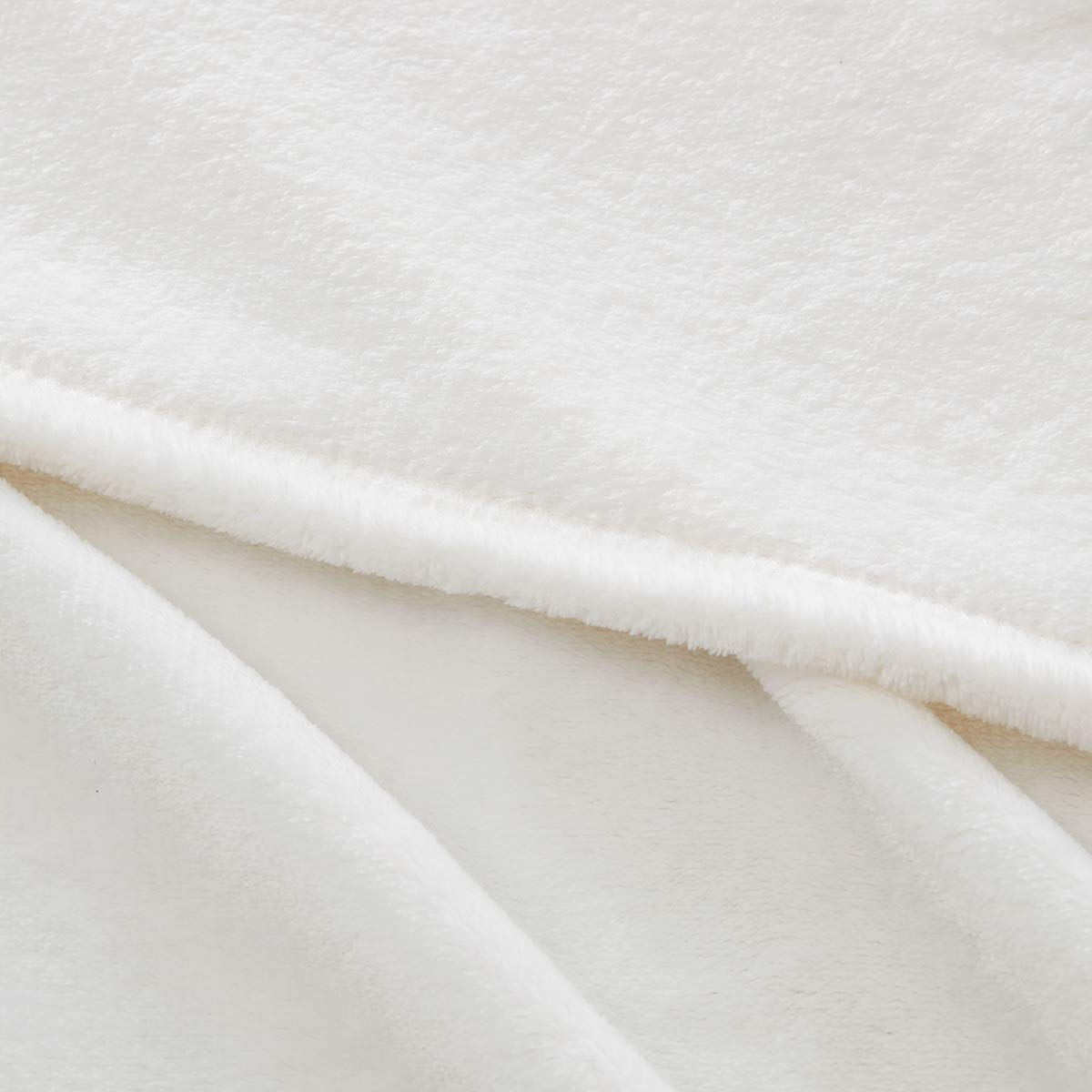 BOURINA Queen Size Fleece Blanket - 90x90 Inch Lightweight Microfiber Throw Blanket for Sofa, Couch & Bed | Soft Flannel Blanket for Camping, Travel & Home Use | Cozy White Blanket for Winter, Gifts & Relaxation