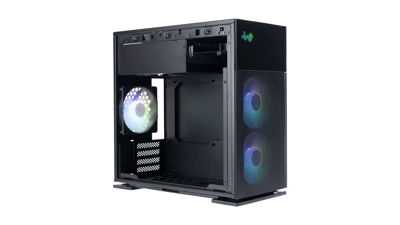 InWin 327 Micro ATX Gaming PC Case with 3 Luna AL120 ARGB Fans - Compact Tower for Esports & Streaming Setups