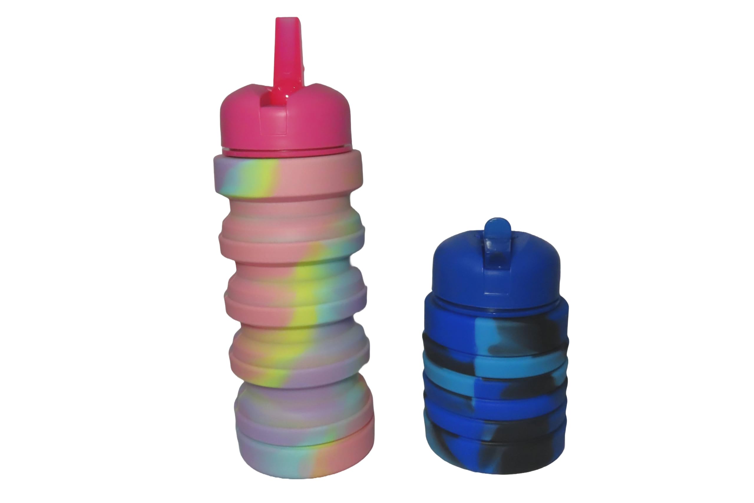 **Space-Themed Expandable Silicone Water Bottle for Kids - 500ml Leak-Proof Reusable Flask with Vacuum Bouncing Cap - Perfect for School, Gym, Travel & Outdoor Activities (Random Color)**