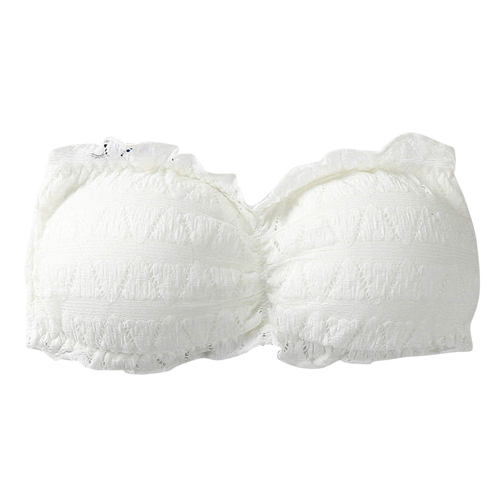 Floral Lace Invisible Tube Top for Women - Seamless Stretchy Strapless Bandeau Bra | Perfect for Summer Dresses, Beachwear & Layering Under Sheer Tops