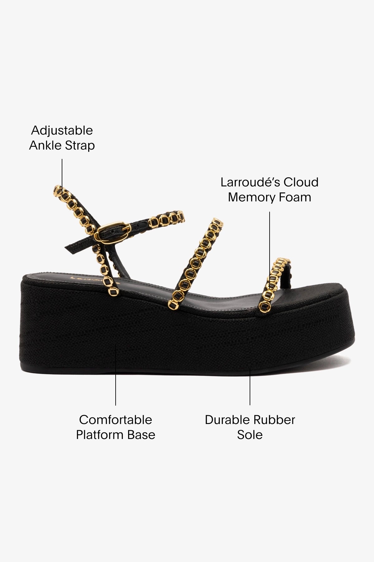 Gio Milanina Black Raffia Flatform Sandals for Women - Comfortable Summer Beach Walking Shoes for Vacation & Outdoor Activities