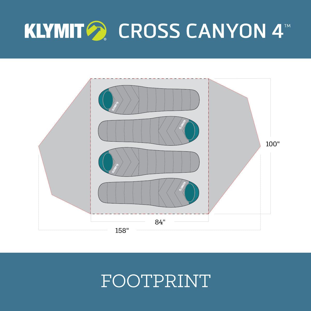 Klymit Cross Canyon 4-Person Camping Tent - Lightweight Backpacking Tent for Hiking & Outdoor Adventures - Perfect for Family Camping, Backpacking Trips & Wilderness Exploration