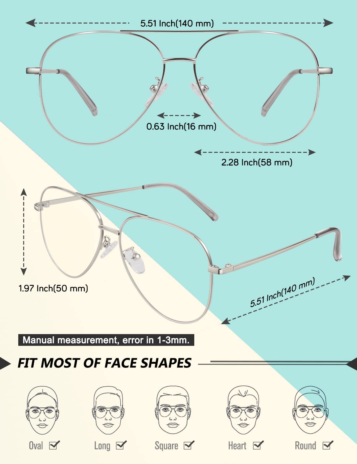 GQUEEN Clear Non-Prescription Eyeglasses - Fashionable Rectangular Frame Glasses for Men & Women | Perfect for Reading, Working, and Everyday Style