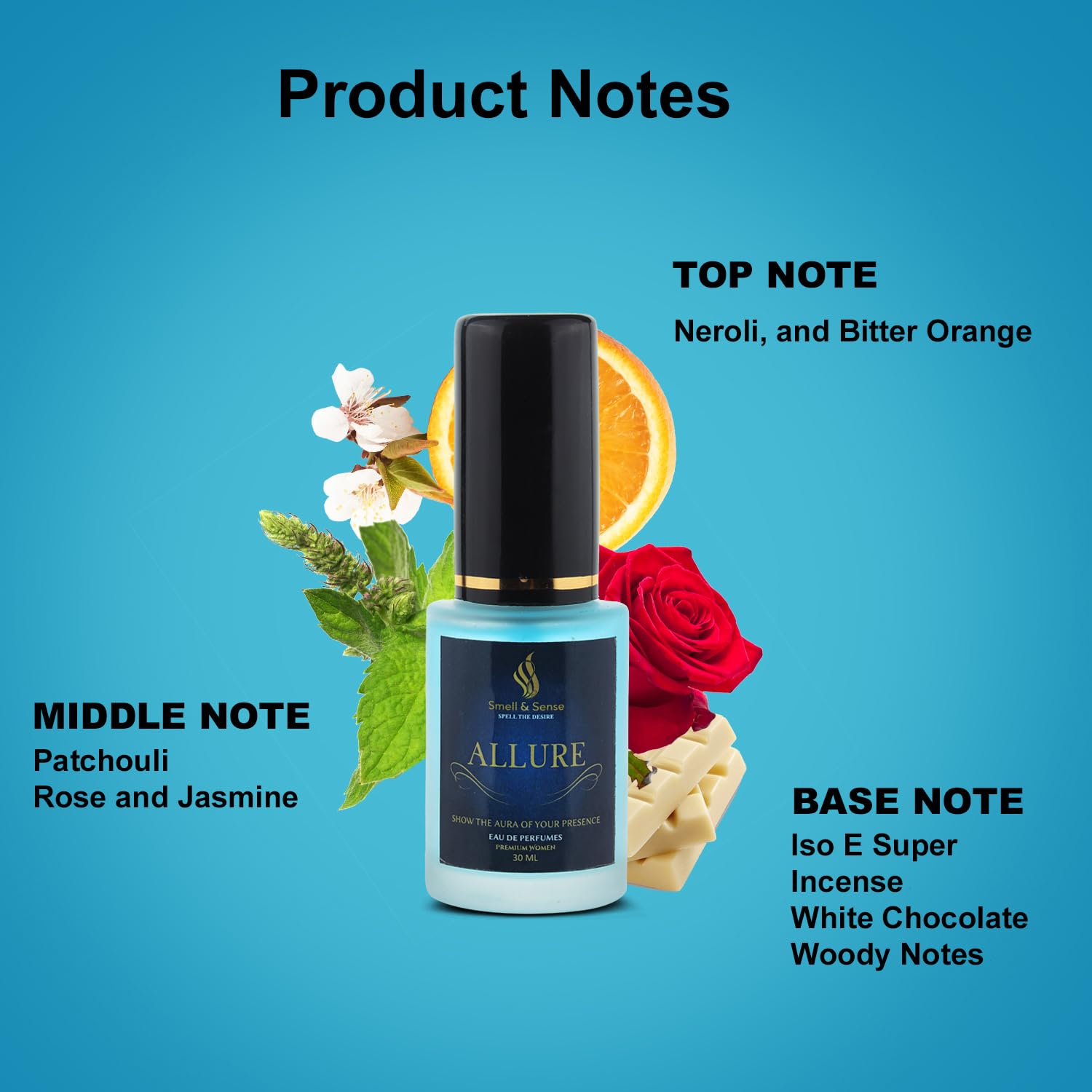 Premium Allure Woody Floral Musk Perfume for Women - 30ml Long Lasting Fragrance | Romantic Date & Evening Wear | Luxury Gift for Her