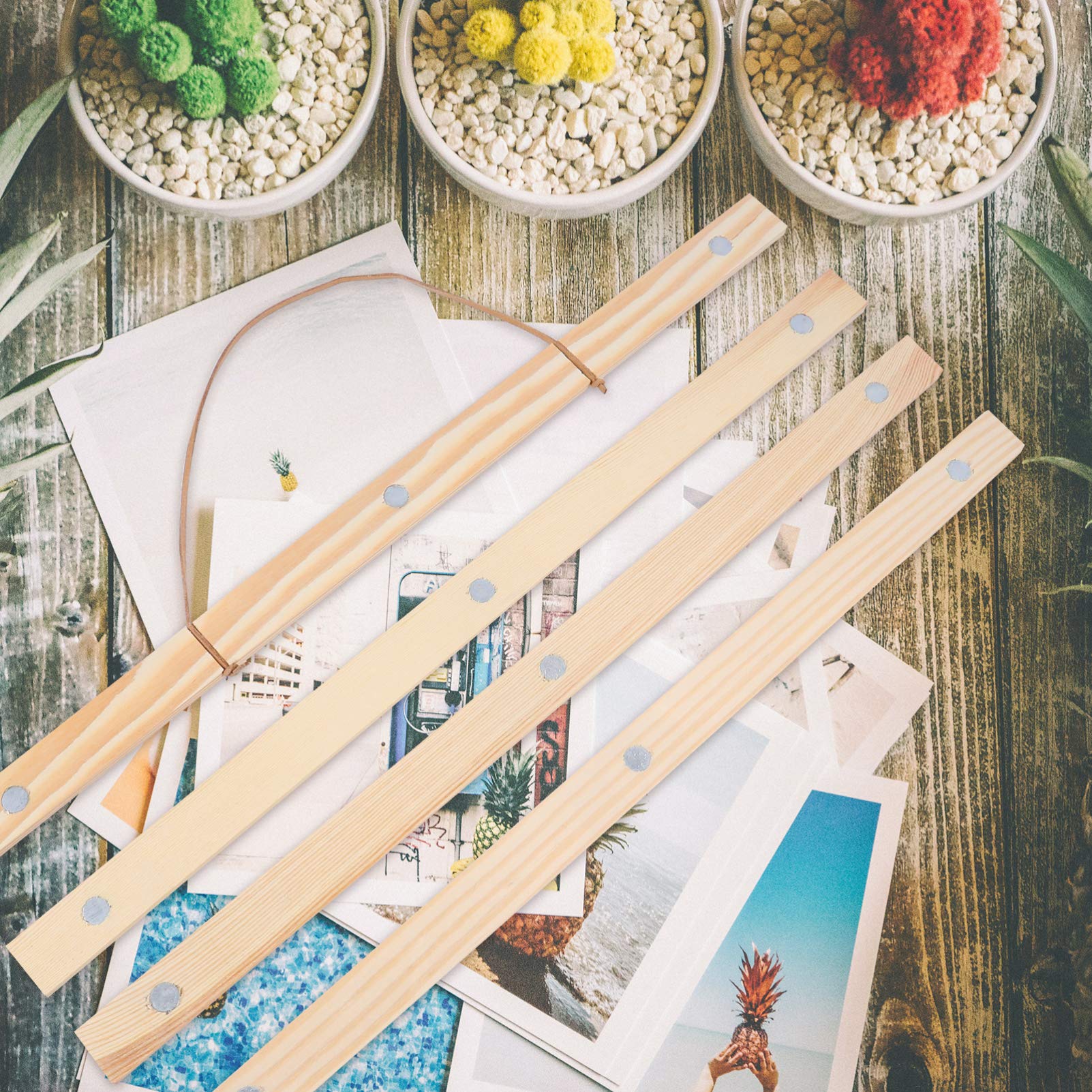 Magnetic Wood Poster Frames - Modern Picture Hangers for Posters, Prints & Canvas Art | Easy Hanging Wall Decor for Home, Office & Front Door | Yellow Wooden Frame for Maps & Artwork Display