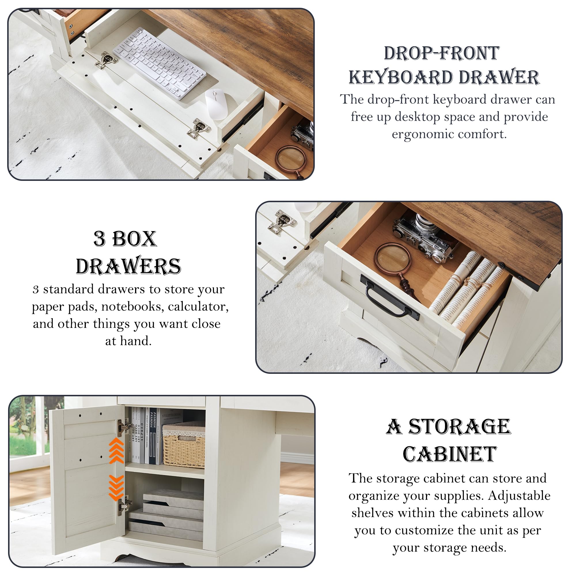 Farmhouse Executive Desk 60