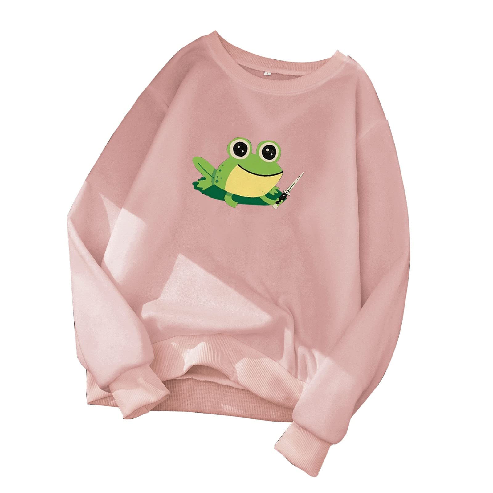Women's Graphic Print Pullover Sweatshirt - Long Sleeve Round Neck Hoodie for Casual Wear, Lounge & Street Style