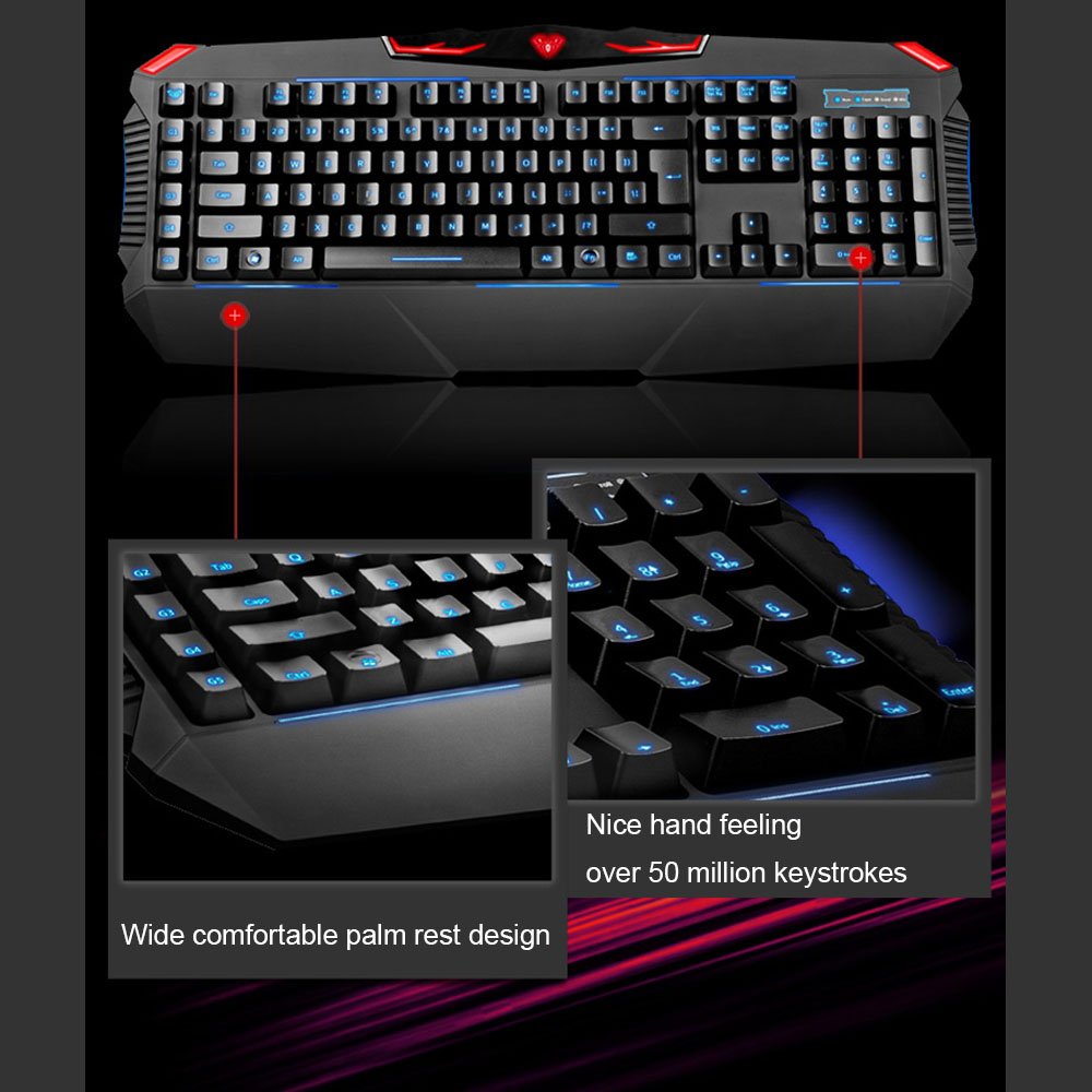 Aula Wired Gaming Keyboard - Mechanical Feel RGB Backlit Keyboard with Anti-Ghosting (Dragon Abyss SI-863) for PC, PS4, Xbox Gaming & Office Work