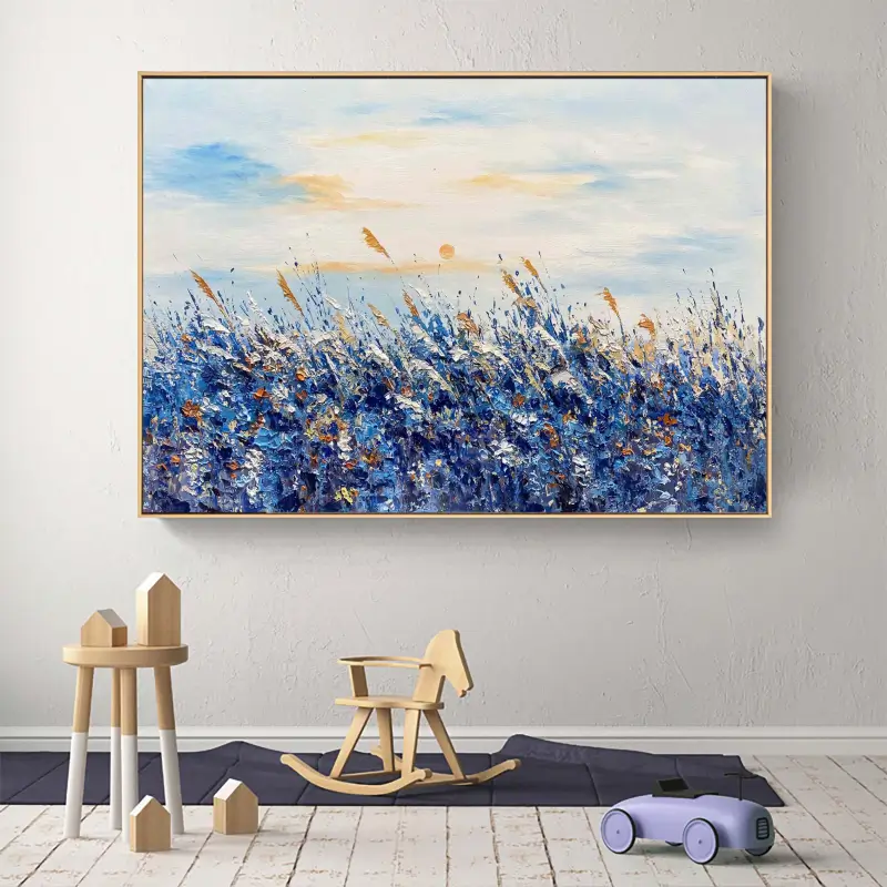 Beautiful Flower and Tree Painting #FT028 - Handmade Canvas Art for Home Decor, Office Wall, and Living Room