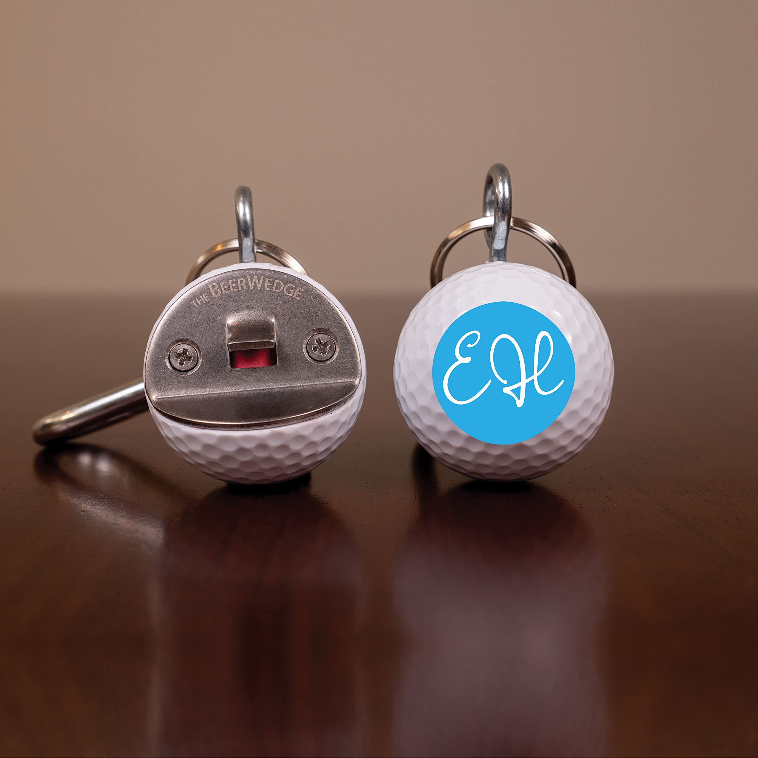Personalized Golf Ball Bottle Opener - Custom Monogram Golf Gift for Men & Women, Real Golf Ball Keychain & Carabiner with Name & Initials - Perfect for Golf Lovers, Birthday Gifts & Party Favors