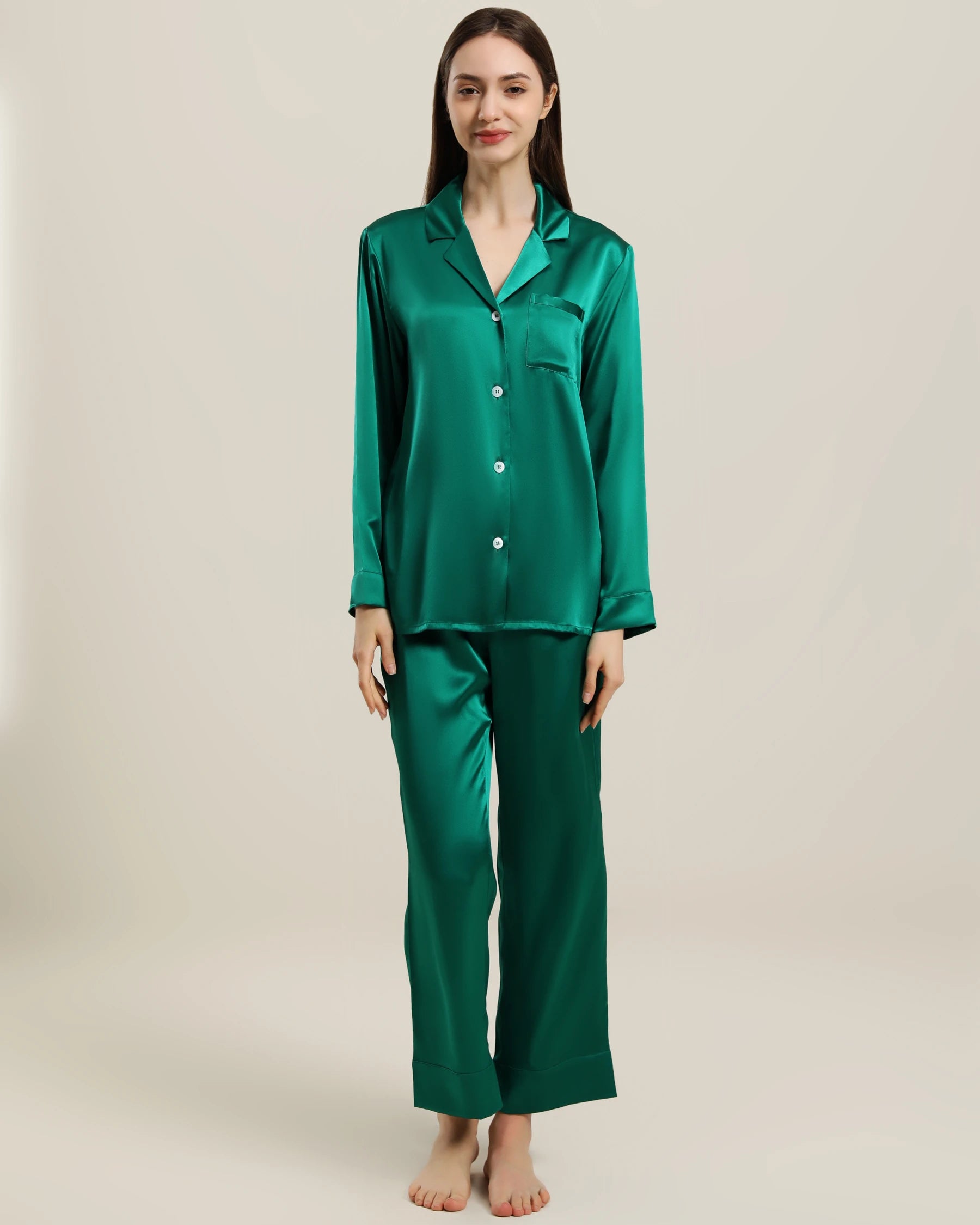 Luxury Women's Silk Pajama Set - Soft 100% Mulberry Silk Two-Piece Sleepwear for Women, Perfect for Relaxing at Home, Spa Days & Romantic Getaways