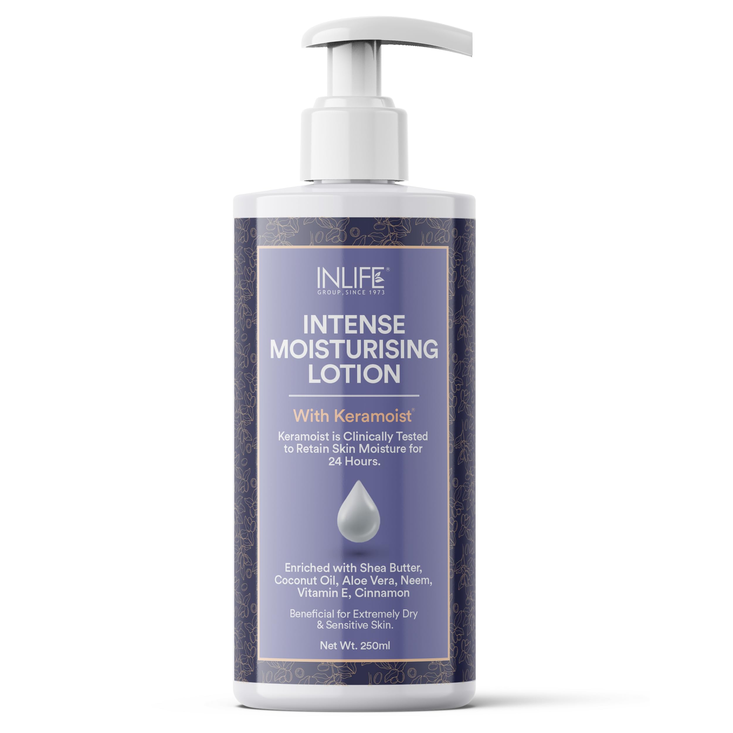 INLIFE Intense Moisturizing Lotion for Dry Skin - Shea Butter Body Lotion for Face & Body | Ultra Hydrating Moisturizer with Pump Bottle (250ml) | Perfect for Daily Skincare Routine, Winter Dryness & Post-Shower Hydration