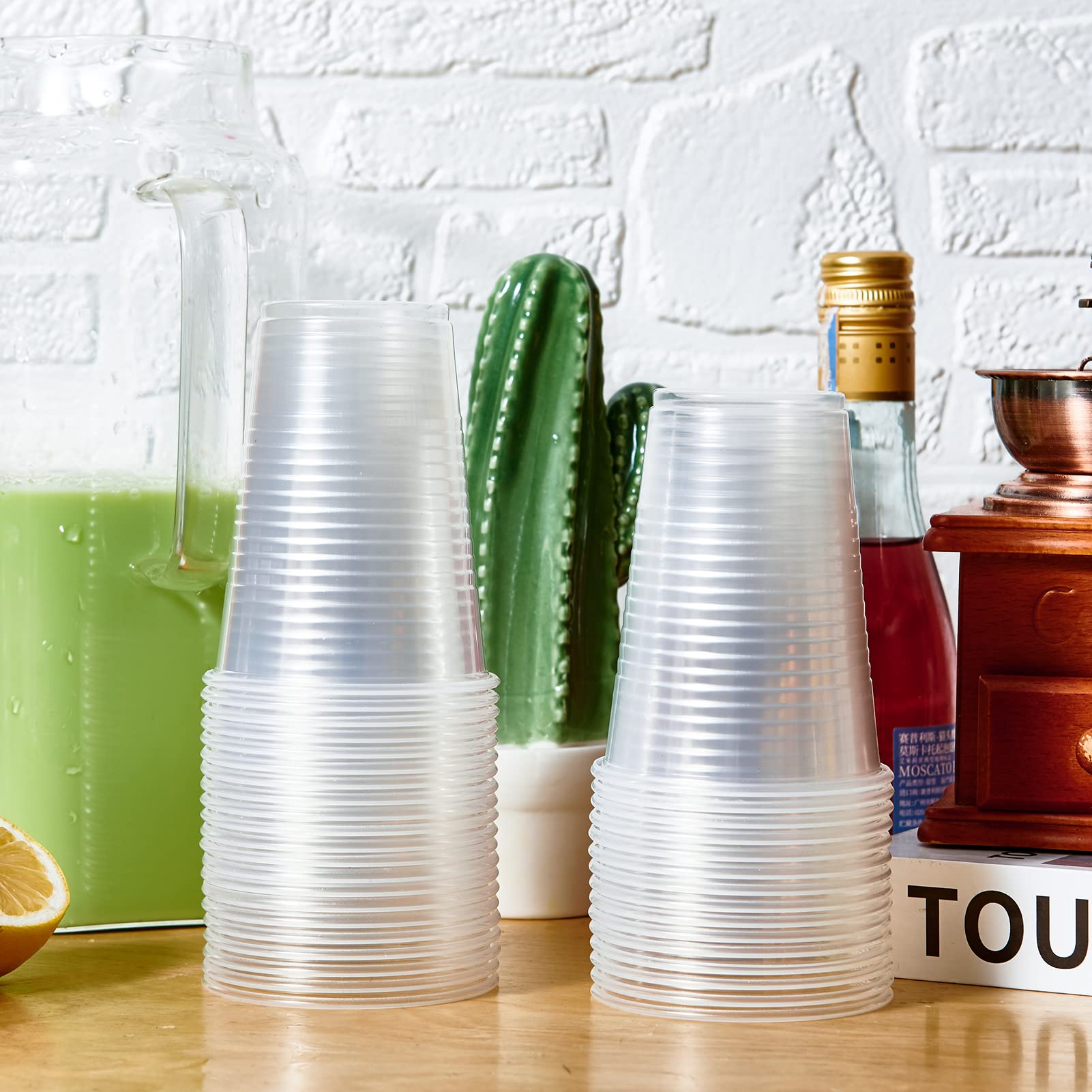 Turbo Bee 1000-Pack 9 oz Clear Plastic Disposable Cups - Bulk Party Drinking Cups for Cold Beverages, Birthday Parties, Picnics, Ceremonies, Weddings & Outdoor Events - Ideal for Iced Coffee, Soda, Juice & Cocktails