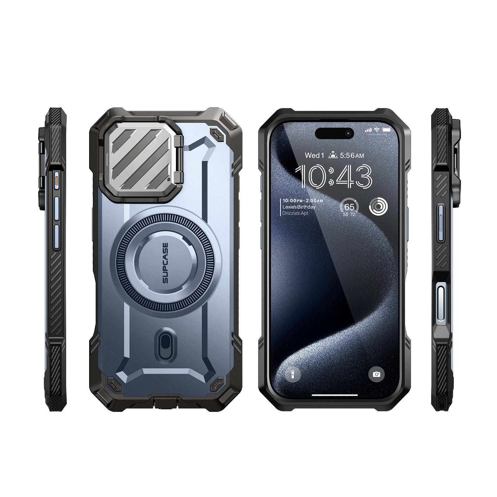 iPhone 16 6.1 Inch Unicorn Beetle MAG XT MagSafe Protective Case - Shockproof, Military-Grade Drop Protection, Wireless Charging Compatible - Metallic Blue (Perfect for Outdoor Adventures & Daily Commute)