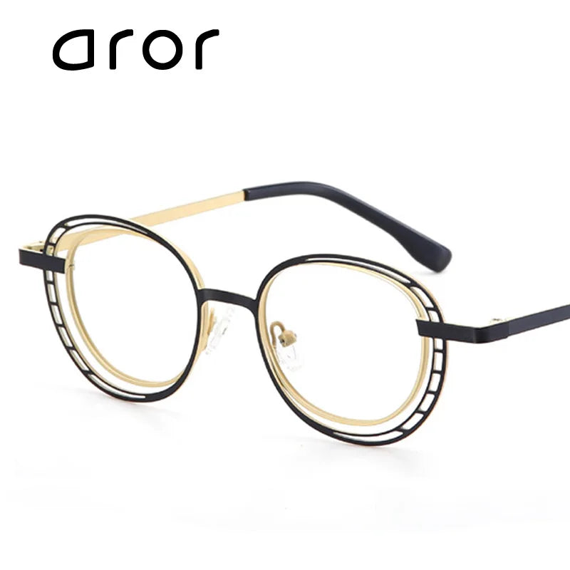 Aror Unisex Full Rim Oval Square Titanium Eyeglasses 45529 - Lightweight Durable Frame for Reading, Work & Fashion - Trendy Eyewear for Men & Women