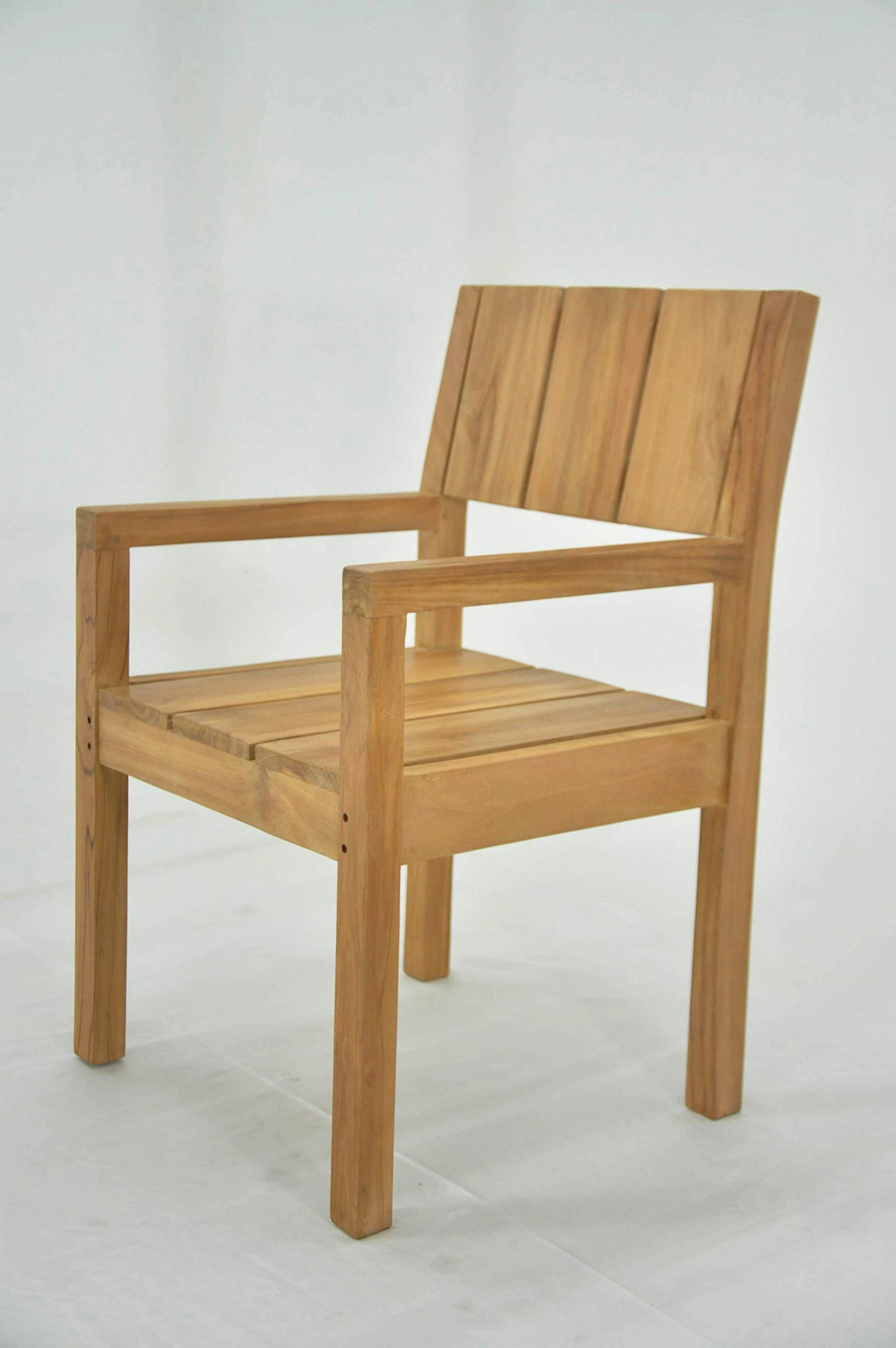 Premium Grade-A Teak Wood Luxury Veranda Armchair - Single Patio Chair for Outdoor Relaxation #36VRAA | Perfect for Garden, Poolside & Balcony Decor