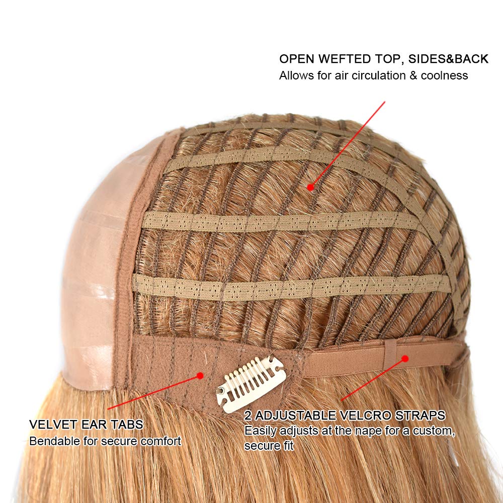 FACE MIRACLE Mono-Filament Lace Front Wig with Hand-Tied Side Bangs - 10