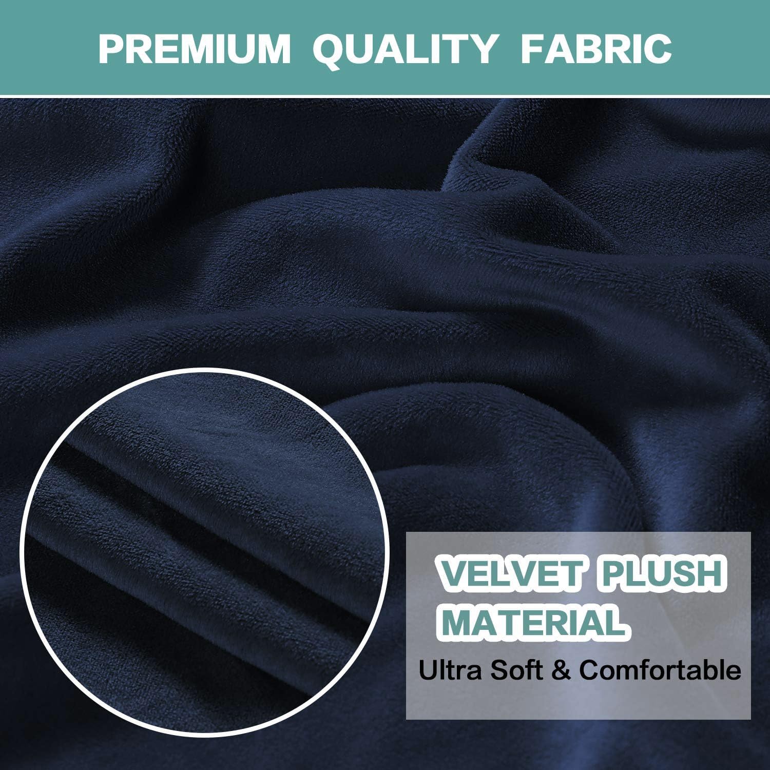 **Luxury Turquoise Velvet Stretch Sofa Cover for 3-Cushion Couches - Oversized Non-Slip Elastic Slipcover, Soft Fabric (XL, Navy Blue) - Perfect for Living Room, Home Decor & Pet-Friendly Furniture Protection**