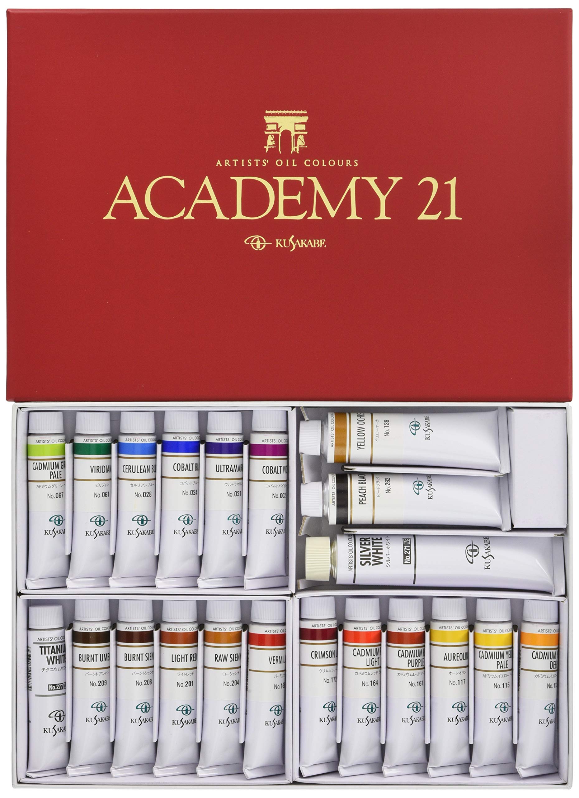 Academy 21 Oil Paint Set - Professional Artist Oil Paints (21 Colors, 0.7 fl oz/20ml Each) - Perfect for Canvas Painting, Portrait Art & Landscape Oil Painting