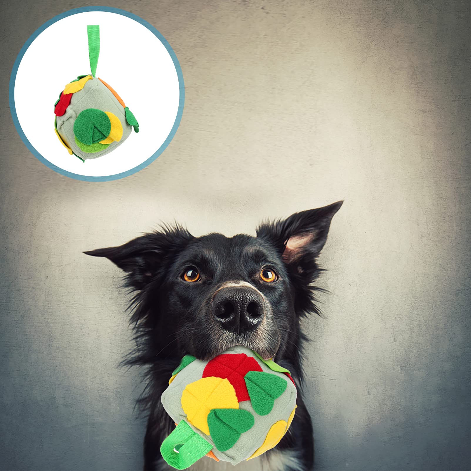 Balacoo Interactive Dog Chew Toy - Missing Food Ball Teething & Foraging Toy for Boredom Relief, Treat Dispenser & Snuffle Mat - Plush Chew Toys for Small Medium Large Dogs - Perfect for Indoor Play, Training & Mental Stimulation